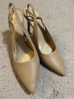 Sam Edelman Nude/Tan Pointed Slingback Heels